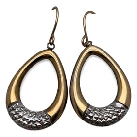 Pair Of Sterling Silver Gold Tone Earrings