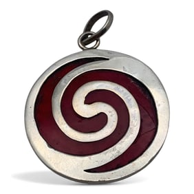 Silver & Red Coral Pendant