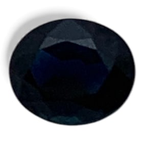 Faceted Dark Blue Sapphire Gemstone