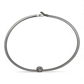 Sterling Silver & Clear Stone Pendant Necklace