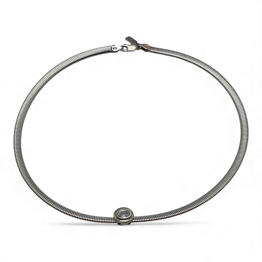 Sterling Silver & Clear Stone Pendant Necklace (1 of 4)