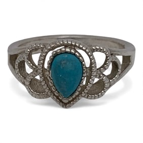 Sterling Silver Ring With Blue Stone