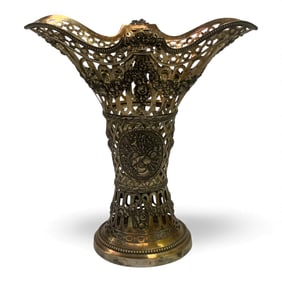 800 Silver Filigree Vase / Basket