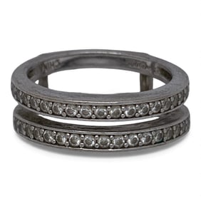 Sterling Silver Ring With Clear Stones