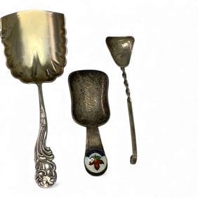 Group Of 3 Sterling Silver Mini Serving Spoons