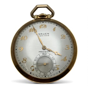 Gruen Veri-thin Swiss 10k Gold Filled Pocket Watch