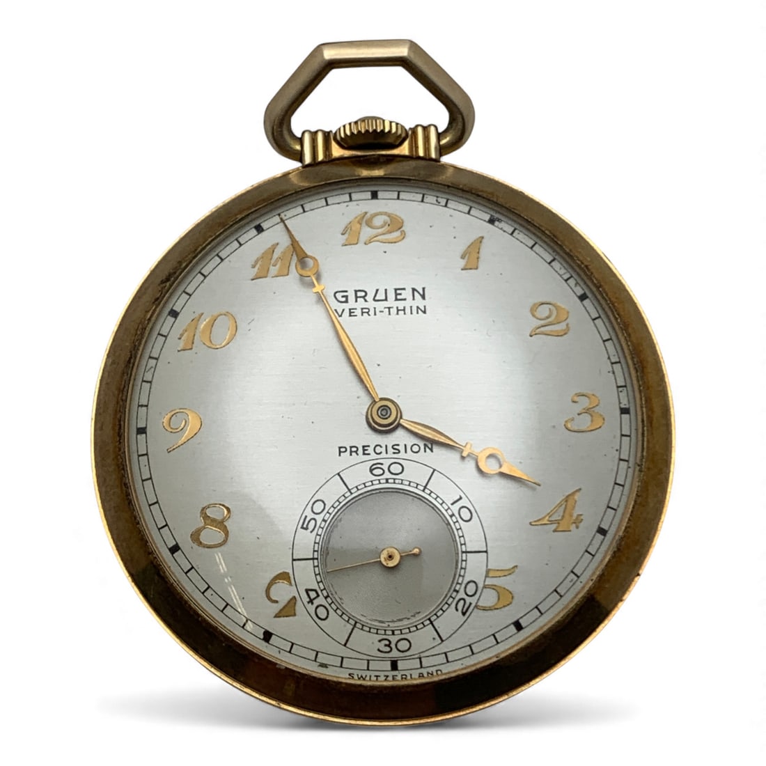 Gruen Veri-thin Swiss 10k Gold Filled Pocket Watch: Gruen Veri-thin, PrecisionMarked On Face: Gruen Veri-thin, SwitzerlandMarked On Back Case: Gruen Veri-thin, Cased And Timed In Usa By Gruen Watch Co, Wadsworth 10k Gold Filled, G692373Marked On Moveme