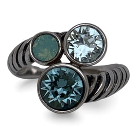 Sterling Silver Ring With Blue Stones