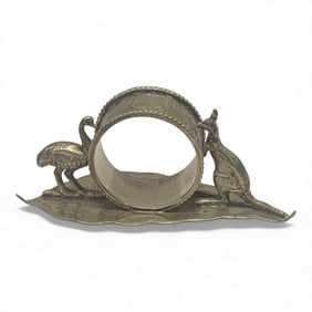 English Sterling Kangaroo & Emu Napkin Ring