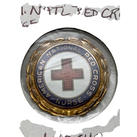 Sterling Enameled National Red Cross Pin