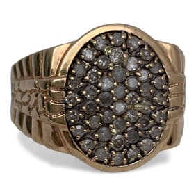 Men's 10k Yellow Gold & Diamond Ring