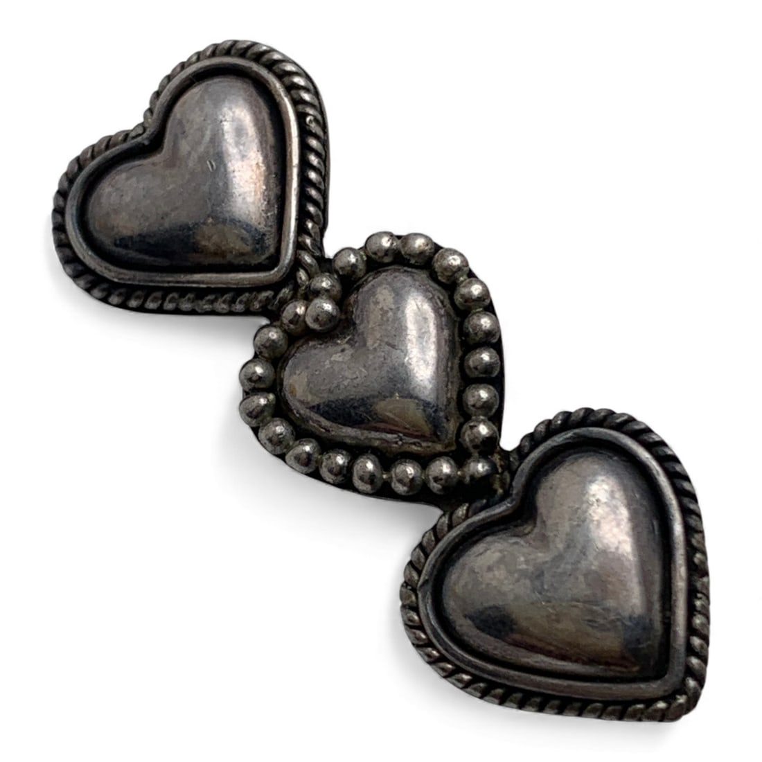 Sue B. Sterling Silver Heart Pin: Marked Sue B. 925 - 1 1/2" Long - 4.9 Grams