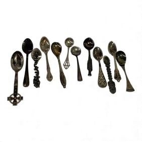Group Of 12 Sterling Silver Salt Spoons