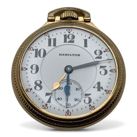 1951 Hamilton 10k Rolled Gold Plate Pocket Watch