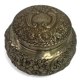Floral Sterling Silver Lidded Container