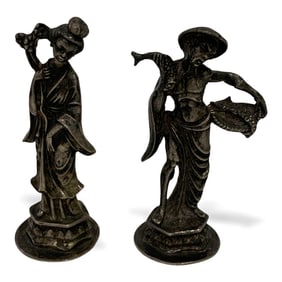 2 Sterling Silver Asian Figurines