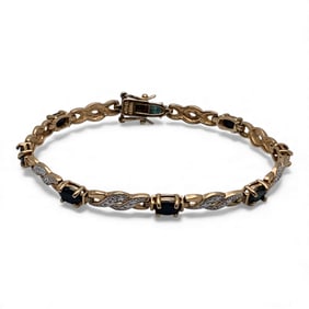 Sterling Silver & Blue Sapphire Bracelet