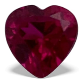 Faceted Pink Heart Ruby Gemstone