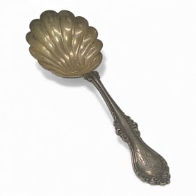 Sterling Silver Shell Shaped Serving Spoon