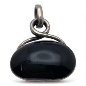 Sterling Silver & Black Stone Pendant