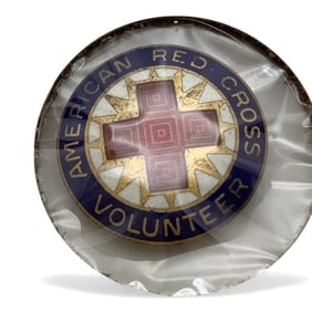 Sterling Enameled American Red Cross Pin