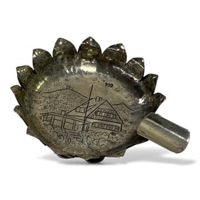 800 Silver Miniature Cigarette Ashtray