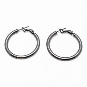 Pair Of Sterling Silver Hoop Earrings