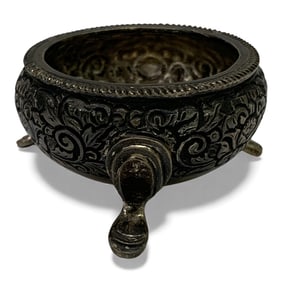 800 Silver Antique Salt Cellar, L K B