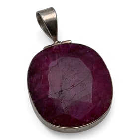 Sterling Silver & Ruby Pendant