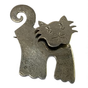 Sterling Silver Cat Pin