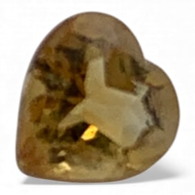Faceted Yellow Heart Citrine Gemstone