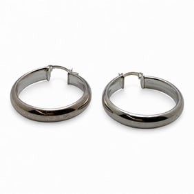 Pair Of Sterling Silver Hoop Earrings