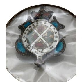Sterling Enameled Montreal Coat Of Arms Pin