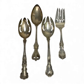 4 Sterling Silver Serving Spoons & Forks