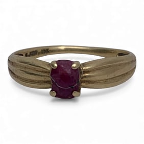 10k Yellow Gold & Ruby Ring
