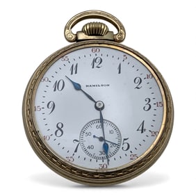 1909 Hamilton 10k Rolled Gold Plate Pocket Watch