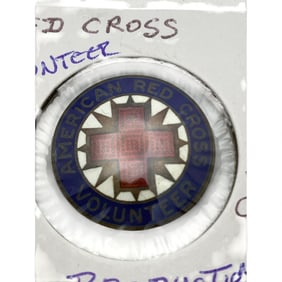 Sterling Enameled Red Cross Volunteer Pin