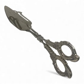 Italy Sterling Silver & Stainless Serving Tongs