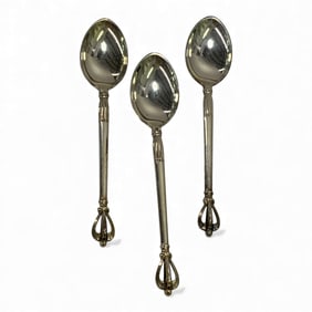 3 W & S Sorensen Denmark Sterling Spoons