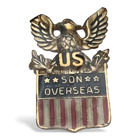 Sterling Enameled Son Overseas Pin