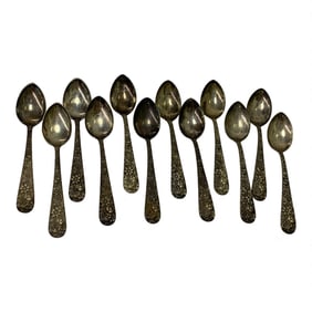 11 S. Kirk & Son Sterling Repousse Teaspoons