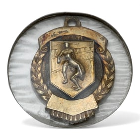 1943 Sterling Gold Tone Wrestling Charm