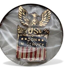 Sterling Enameled Son In Service Pendant