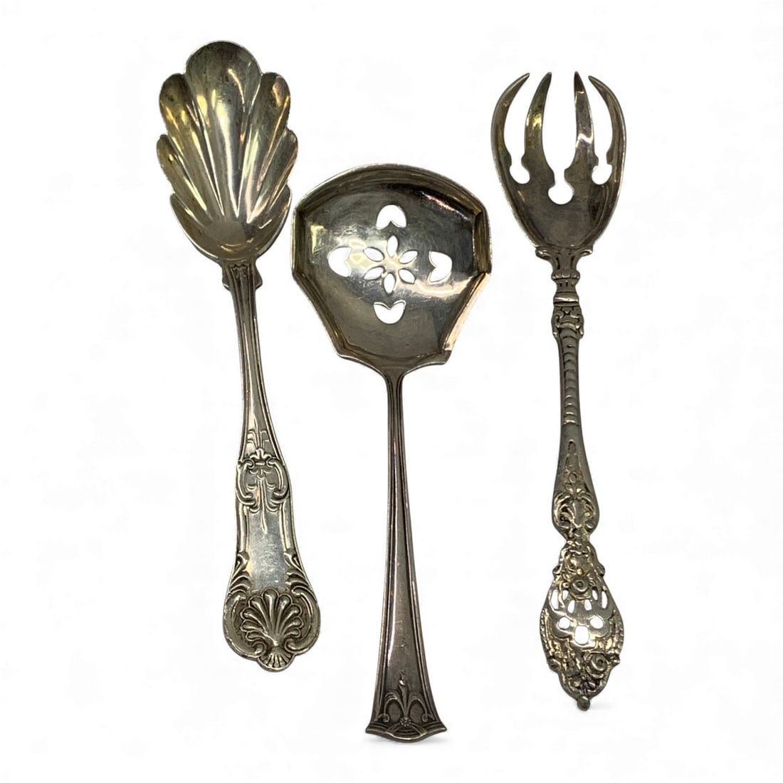 2 Sterling & 1 800 Silver Serving Spoons (1 of 2)