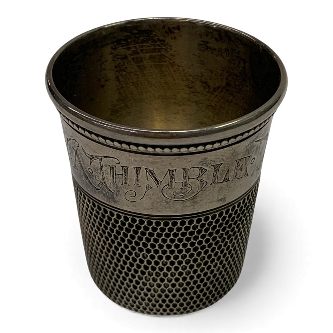 Sterling Silver "only A Thimble" Shot Cup (1 of 3)