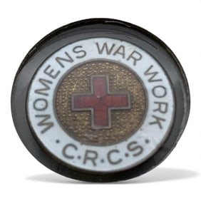 Sterling Enameled Womens War Work Pin