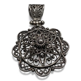 Sterling Silver Floral Pendant