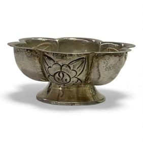 Sterling Silver Scalloped Footed Mini Bowl