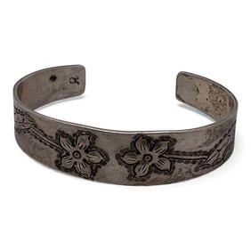 Sterling Silver Floral Cuff Bracelet