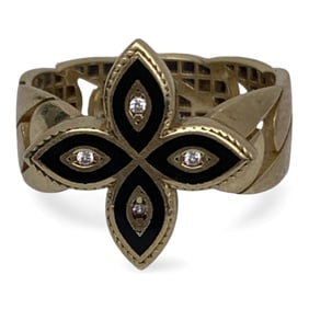 10k Yellow Gold & Diamond Mourning Ring